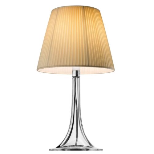 Auf diesem Bild zu sehen Tischlampe von Flos in creme, transparent